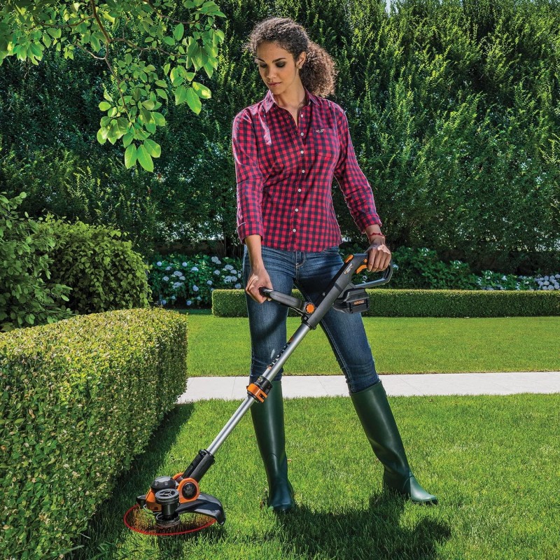 WORX Wg180 40 Volt GT3.0 Trimmer with Battery and Charger Included Cordless Grass Trimer, Orange and Black