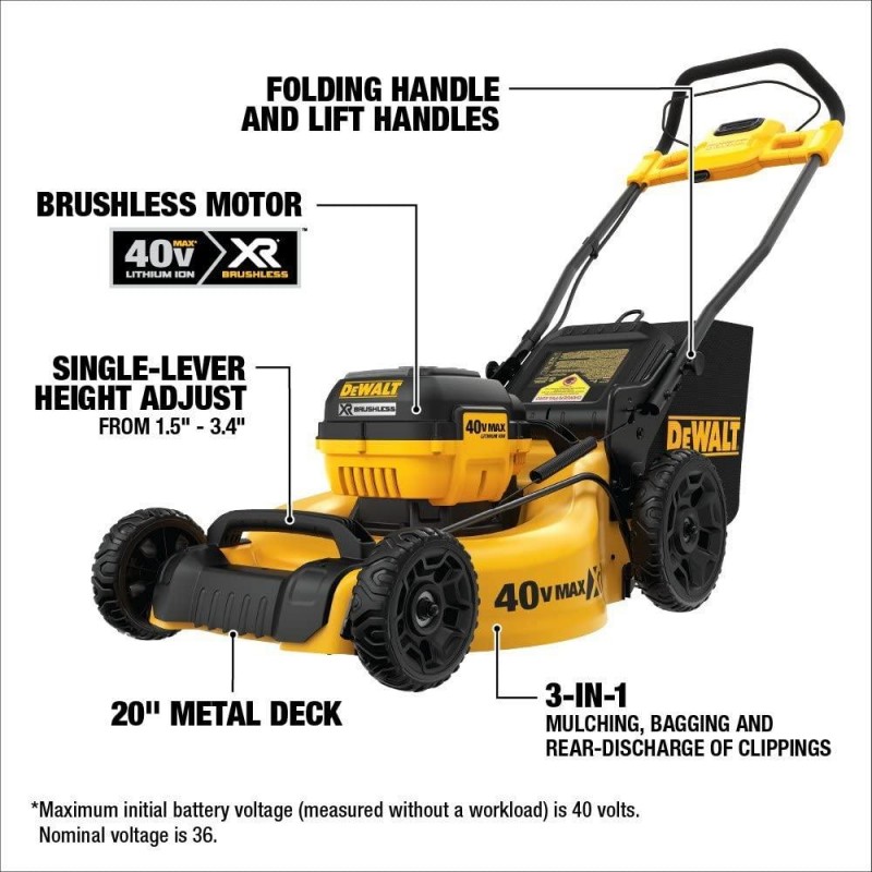 DEWALT DCMW290H1 40V MAX 3-in-1 Cordless Lawn Mower