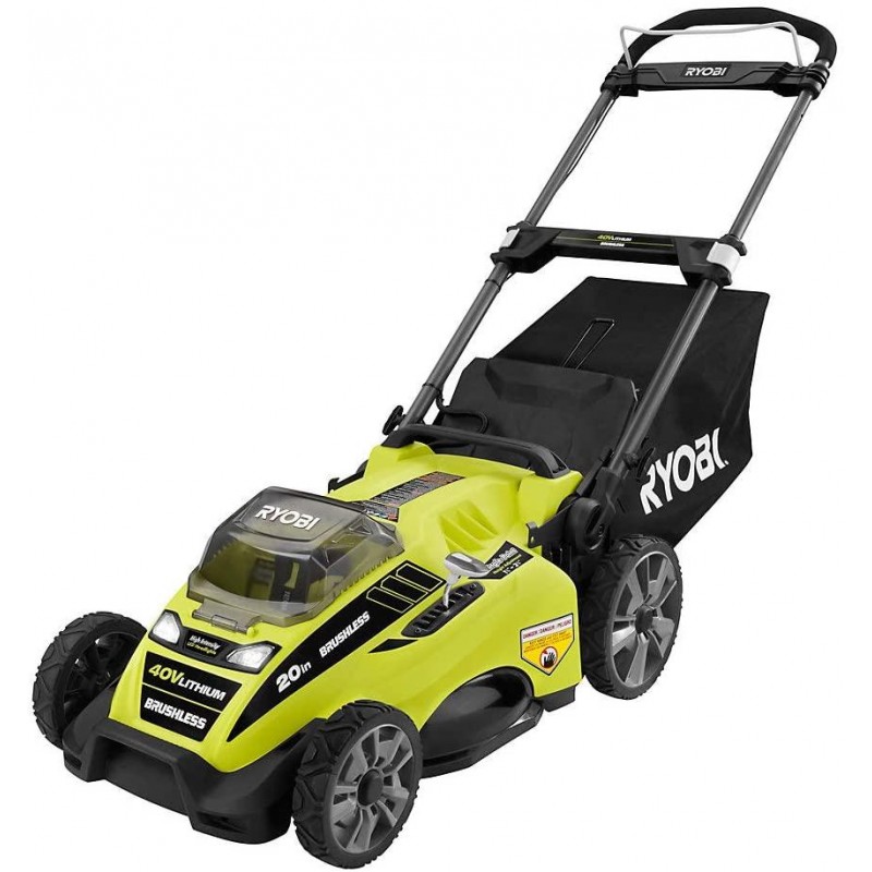 Ryobi RY40180 40V Brushless Lithium-Ion Cordless Electric Mower Kit, with 5.0Ah Battery, 19.88