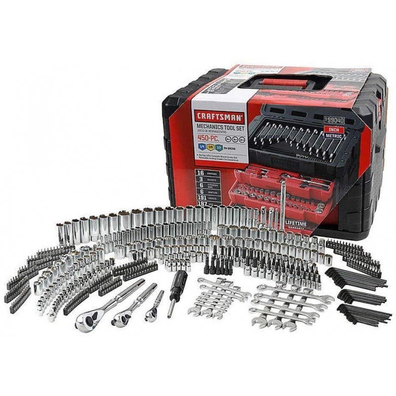 CRAFTSMAN 450-PIECE MECHANICS TOOL SET, RATCHET SOCKET HAND WRENCH TOOLSET