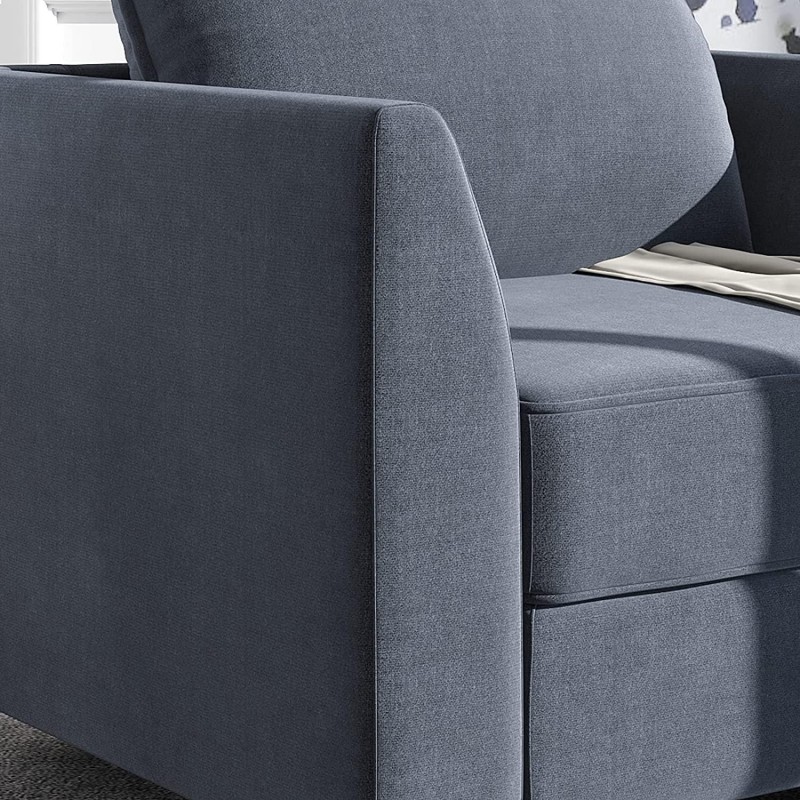 Bluish Grey U-Shape Reversible Sectional Sofa w/ Chaise