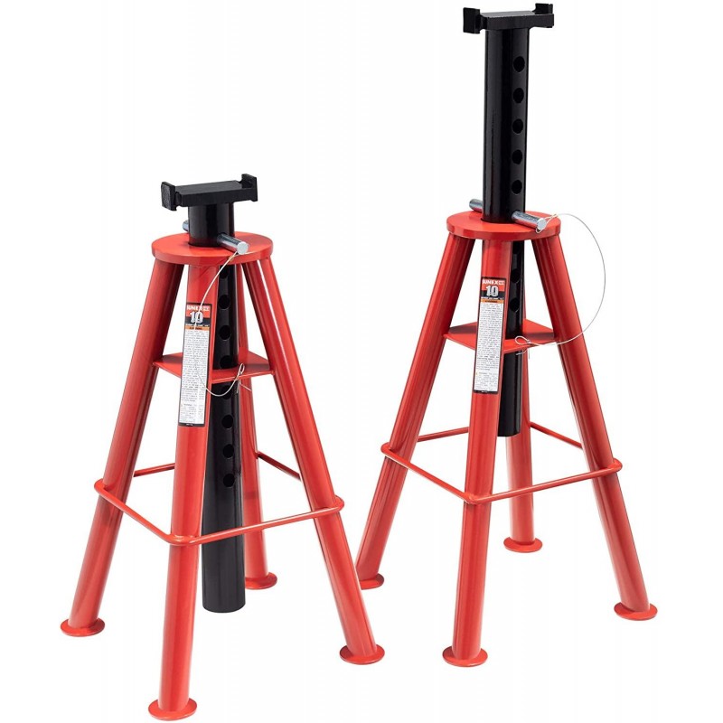 Sunex 1410 10-Ton, High Height, Pin Type, Jack Stands, Pair