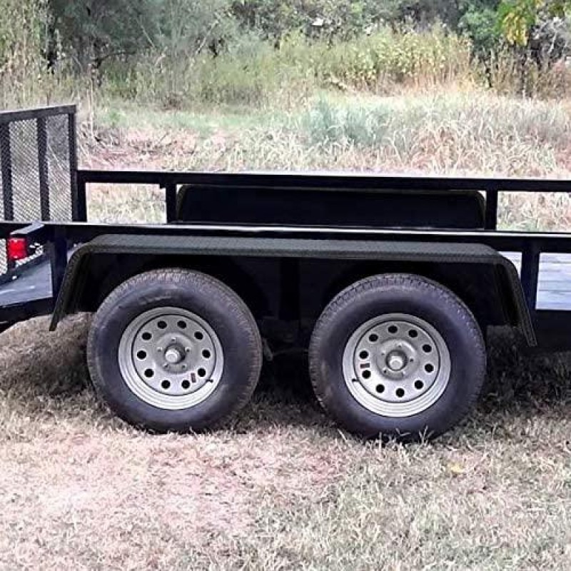 RecPro Steel 14 Gauge Diamond Tread Plate Tandem Axle Trailer Fenders 10