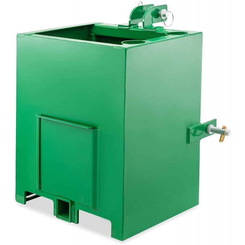 BestEquip 3 Point Ballast Box, 800lbs Capacity Hitch Ballast Box, Standard 2'' Hitch Receiver, Tractor Ballast Box with 5cu.ft Volume, Heavy Duty Steel, Fits Category 1 Tractor Attachment,Green