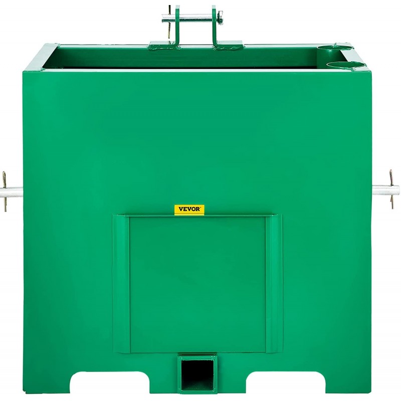 BestEquip 3 Point Ballast Box, 800lbs Capacity Hitch Ballast Box, Standard 2'' Hitch Receiver, Tractor Ballast Box with 5cu.ft Volume, Heavy Duty Steel, Fits Category 1 Tractor Attachment,Green
