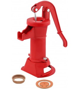 Ridgeyard 1160/ PP500NL Hand Water Pitcher Pump #2 Cast Iron Press Suction Outdoor Yard Ponds Water Garden with Spare Cup Leather and Lower Valve Leather(Red) Ridgeyard 1160/ PP500NL Hand Water Pitcher Pump #2 Cast Iron Press Suction Outdoor Yard Ponds Water Garden with Spare Cup Leather and Lower Valve Leather(Red)