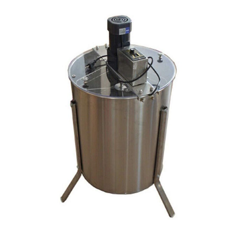 INTBUYING Electric 4 Frame Honey Extractor Stainless Steel Honeycomb Drum Spinner Beekeeping Farm Equipment with Stand