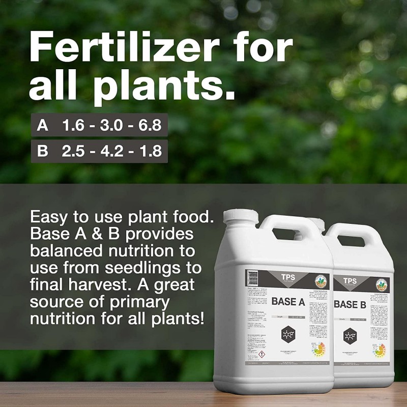 TPS Base A+B Two Part Set Complete Plant Growing Nutrient Formula for All Plants, for Both Soil and Hydro, 2.5 Gallon Set (2 x 320 oz)