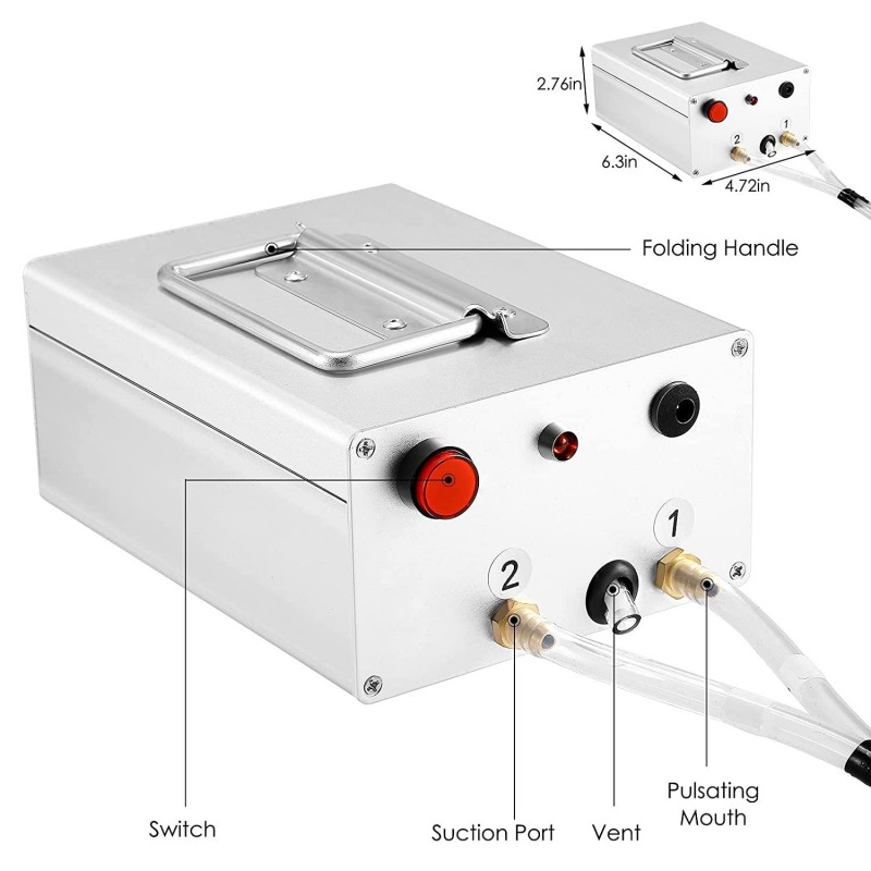 SEAAN Goat Milking Machine Goat Milker Electric Milking Machine with 2 Teat Cups Pulsation Vacuum Pump Stainless Steel Bucket 7L for Goat