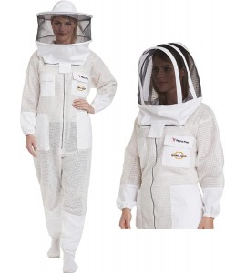 Zephyros Protect - 3 Layer Ventilated Beekeeping Suit Outfit - with 2 Non-Flammable Veil Mesh (Round & Fencing) - Beekeepers Stay Ultra Cool & Protection from Bees & Wasps