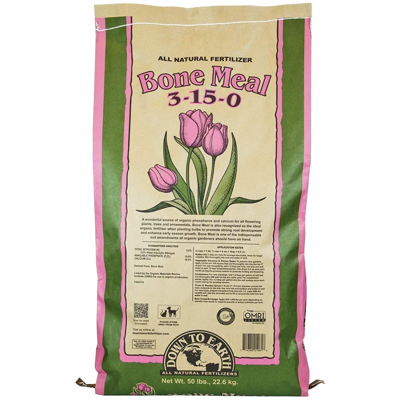 Down to Earth Organic Bone Meal Fertilizer 3-15-0, 50 lb
