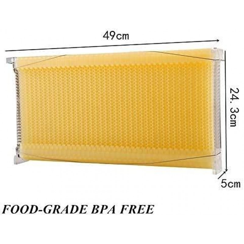 Adasea Flow Hive, Auto Flow Beehive, Beekeeping Wooden House with 7 PCS Auto Honey Beehive Frame, Food Grade BPA Free (Beehive Frame+Wooden Box)