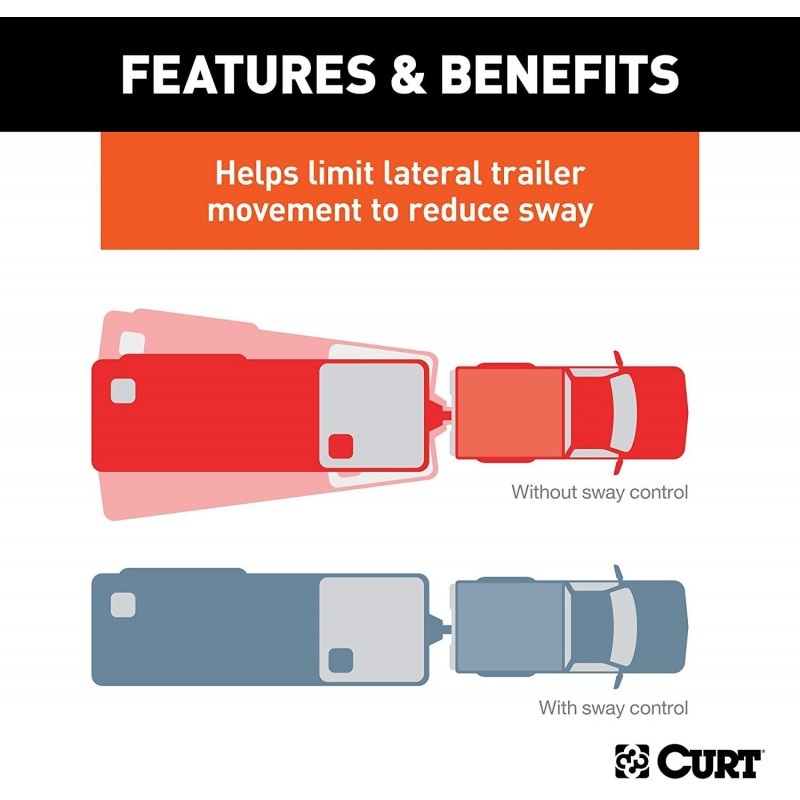 CURT 17501 TruTrack 4P Weight Distribution Hitch with 4X Sway Control, Up to 15K, 2-in Shank, 2-5/16-Inch Ball