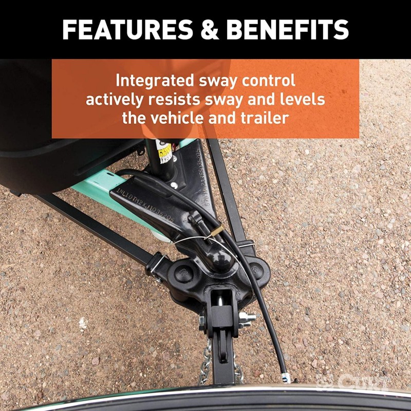 CURT 17501 TruTrack 4P Weight Distribution Hitch with 4X Sway Control, Up to 15K, 2-in Shank, 2-5/16-Inch Ball