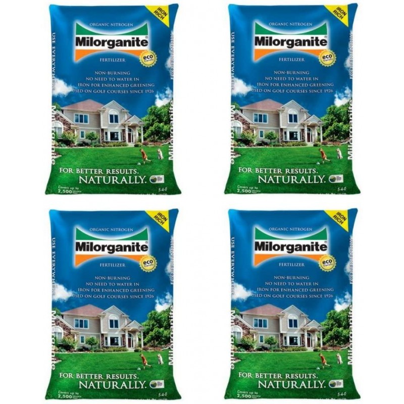 Milorganite Slow-Release Nitrogen Fertilizer, 32-Pound - (4 Bags)