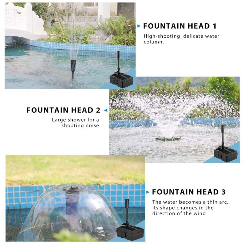 VIVOHOME 660 GPH Submersible Pond Filter Pump Fountain Kits with UV Sterilizer Suitable for Ponds of 1180 Gallons, Water Pump Built In