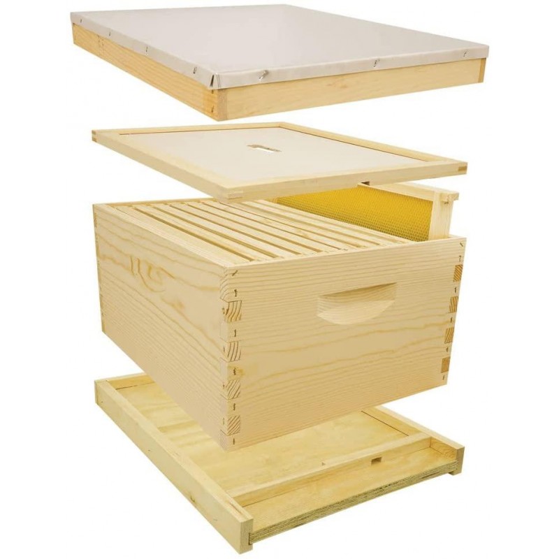 Complete Bee Hive Kit, Unpainted, Assembled, Made In The USA