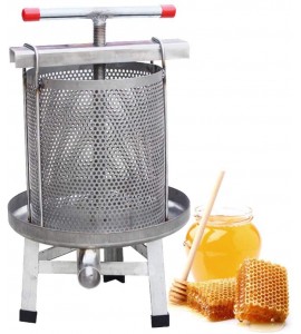 Honey Presser Beeswax Extractor Beekeeping Machine Stainless Steel Household Manual Honey Press Extractor Beekeeping Tool for Wine Honey and Juice Making (201 Stainless steel)