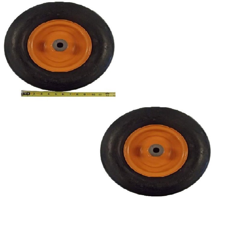 2 Orange Air Tires for Scag 481551 13x5x6 with Roller Bearings Tiger Fits Cub Sabre