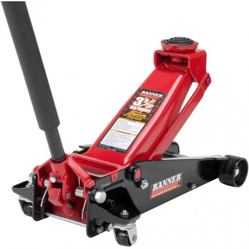Blackhawk B6350 Black/Red Fast Lift Service Jack - 3.5 Ton Capacity, 28 1/2