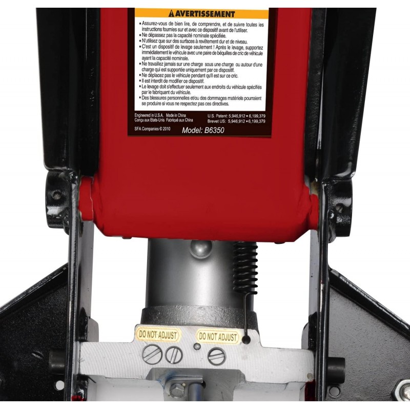 Blackhawk B6350 Black/Red Fast Lift Service Jack - 3.5 Ton Capacity, 28 1/2