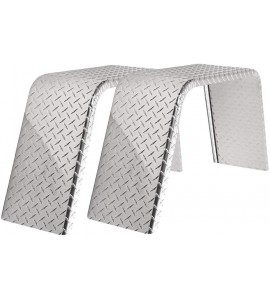 2-Pack ToughGrade Aluminum Diamond Plate Flat Top Trailer Fender 10