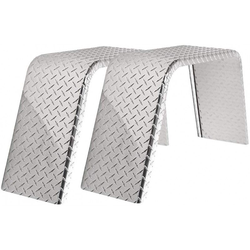 2-Pack ToughGrade Aluminum Diamond Plate Flat Top Trailer Fender 10