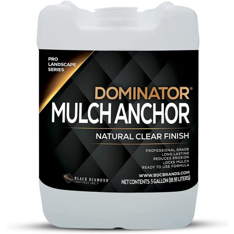 DOMINATOR 5 Gallon Mulch Anchor - Locks Mulch, Ready to Use Adhesive, Long Lasting