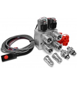 Hydraulic Multiplier, SCV Splitter/Diverter Manifold Valve with Couplers and Command Switch, Turn 1 Circuit into 2 Circuits! Hydraulic Multiplier, SCV Splitter/Diverter Manifold Valve with Couplers and Command Switch, Turn 1 Circuit into 2 Circuits!