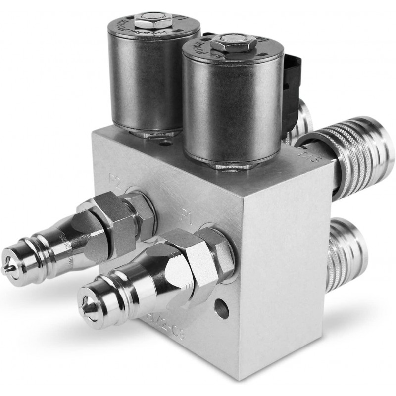 Hydraulic Multiplier, SCV Splitter/Diverter Manifold Valve with Couplers and Command Switch, Turn 1 Circuit into 2 Circuits!