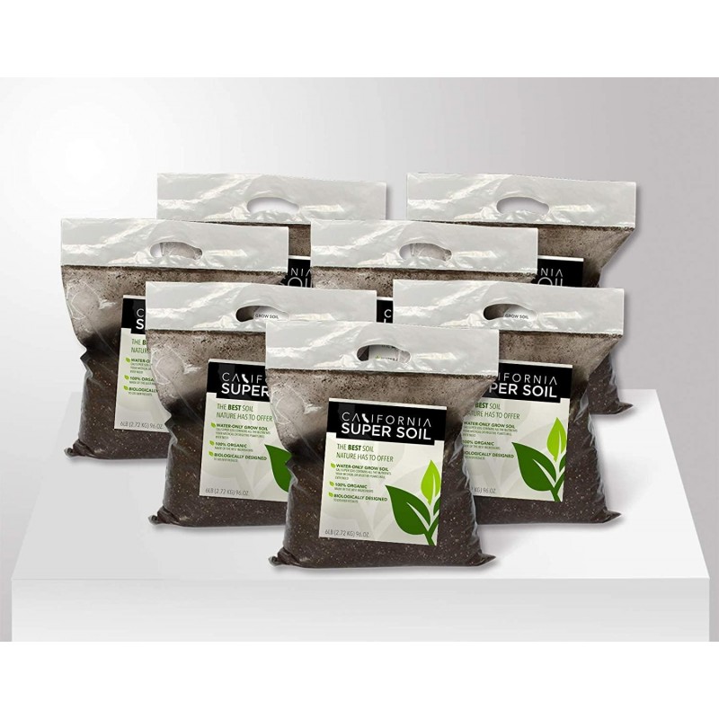 California Hot Soil Premium 100% Organic Super Soil Kit, 18+ Nutrient Blend - Living Soil Technology - Potting and Garden Soil for Indoor Grow Kit - Includes (7x) 6 Lbs Bag of CaliHotSoil