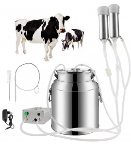 LQQSD Dairy Cow Milking Machine, pulsating Vacuum Milk Pump, Automatic Portable Livestock Milking Equipment (14L, Cows) (Color : for Cow, Size : Battery Milker 14L)