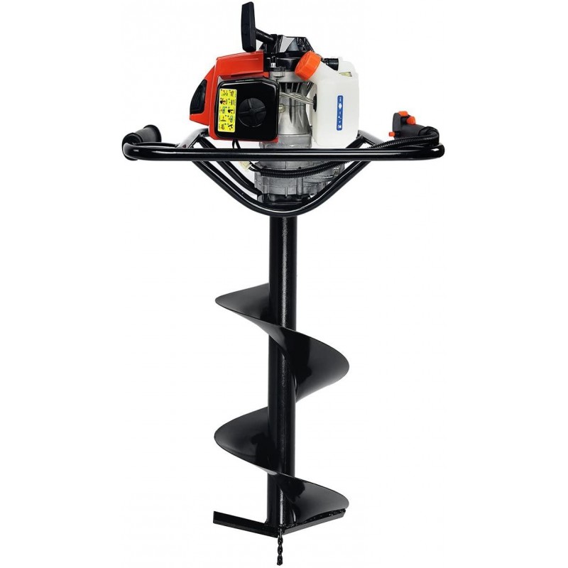 XtremepowerUS V-Type 63CC Gas Posthole Digger One Man Auger Post Hole Digging Fence Post Dirt Tree with 12