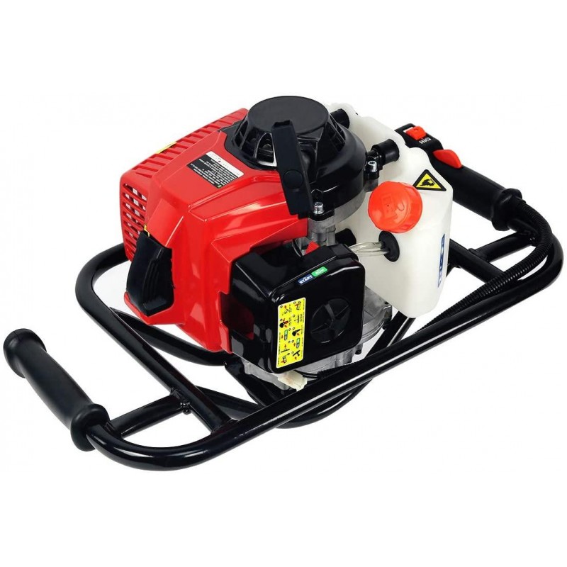 XtremepowerUS V-Type 63CC Gas Posthole Digger One Man Auger Post Hole Digging Fence Post Dirt Tree with 12