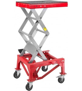 XtremepowerUS 96061 300LBS Dirt ATV Motorcycle Bike Scissor Jack Hoist Mini Crank Hydraulic Foot Operated Lift, Red