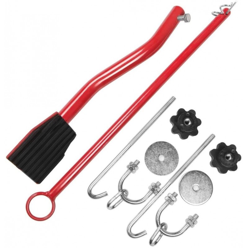 XtremepowerUS 96061 300LBS Dirt ATV Motorcycle Bike Scissor Jack Hoist Mini Crank Hydraulic Foot Operated Lift, Red