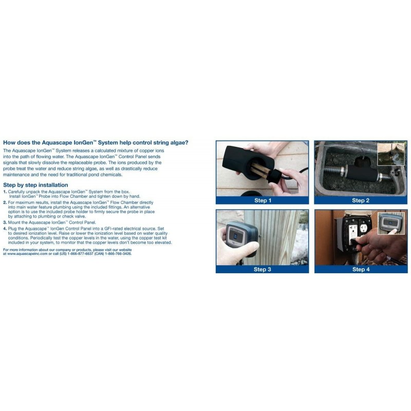 Aquascape IonGen System G2 Electronic Algae Controller for Pond, Garden, and Waterfall Features | 95027