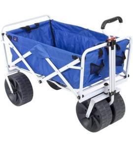 MacSports Heavy Duty Collapsible Folding All Terrain Utility Beach Wagon Cart, Blue/White MacSports Heavy Duty Collapsible Folding All Terrain Utility Beach Wagon Cart, Blue/White
