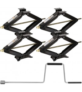 WEIZE Camper RV Trailer Stabilizer Leveling Scissor Jacks with Handle-24-5000lbs - Set of 4 WEIZE Camper RV Trailer Stabilizer Leveling Scissor Jacks with Handle-24-5000lbs - Set of 4