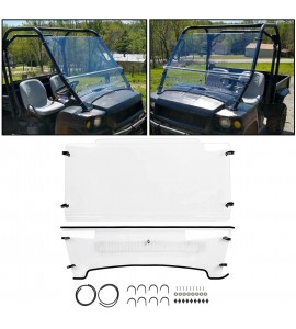 Front Vented Windshield Scratch Resistant Compatible with 2004-2010 John Deere HPX 4x4, XUV 620i, 625i, 825i 850D 855D