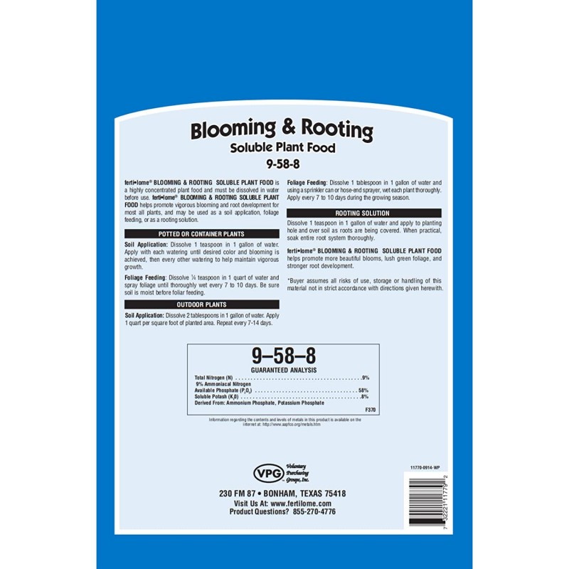 Fertilome (11779) Blooming & Rooting Soluble Plant Food 9-58-8 (15 lbs.)