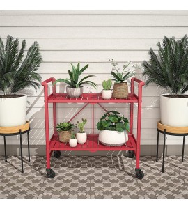 Cosco Indoor/Outdoor Serving Cart, Folding, Ruby Red Cosco Indoor/Outdoor Serving Cart, Folding, Ruby Red