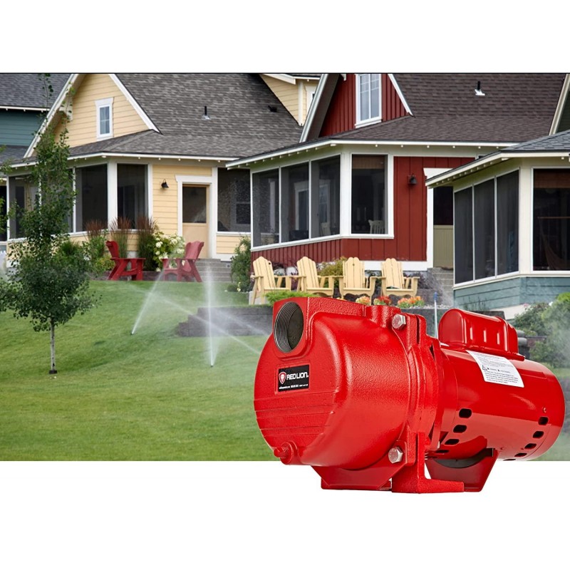 Red Lion 97101501 RL-SPRK150 44 PSI Cast Iron Self-Priming Lawn Sprinkler Pump for Residential and Commercial Sprinkling Systems