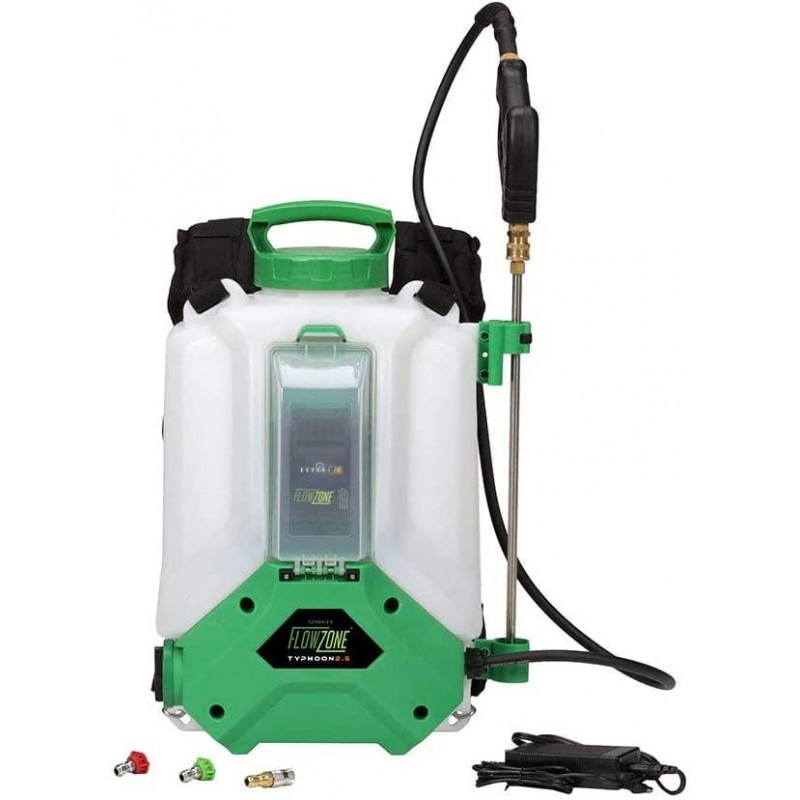 FlowZone Typhoon 2.5 Variable-Pressure 5-Position Battery Powered Backpack Sprayer (4-Gallon)