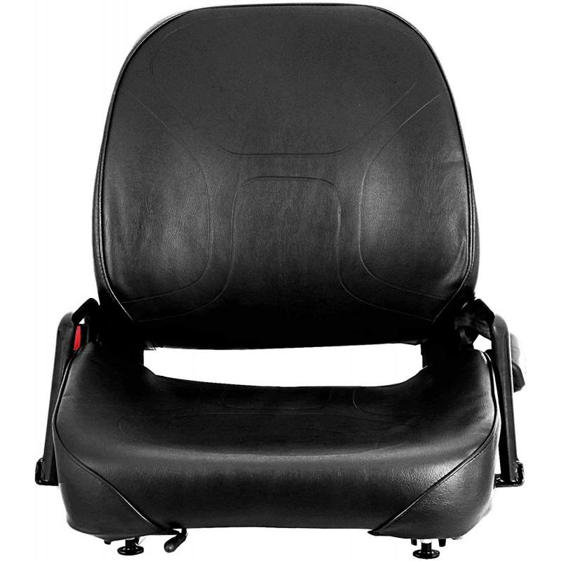 Mophorn Universal Forklift Seat Komatsu Style Folding Forklift Seat with Retractable Seatbelt and Adjustable Backrest Suspension Seat for Tractors Backhoes