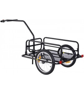 Aosom Foldable Bike Cargo Trailer Cart with Hitch, 80lbs Capacity, 16in Wheels, Black Aosom Foldable Bike Cargo Trailer Cart with Hitch, 80lbs Capacity, 16in Wheels, Black
