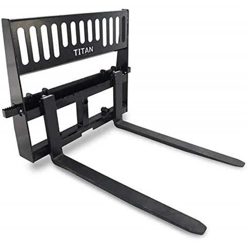 Titan Attachments Pro-Duty Skid Steer Pallet Fork Attachment, 48