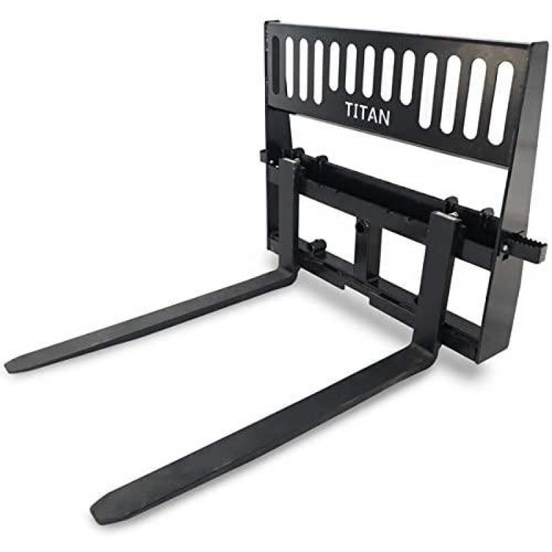 Titan Attachments Pro-Duty Skid Steer Pallet Fork Attachment, 48