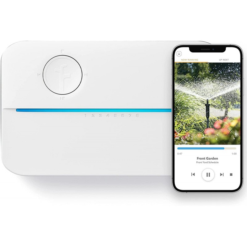 Rachio 3 Smart Sprinkler Controller, 8 Zone 3rd Generation, Alexa and Apple HomeKit Compatible with Hyperlocal Weather Intelligence Plus and Rain, Freeze and Wind Skip