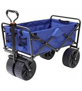 Mac Sports Heavy Duty Collapsible Folding All Terrain Utility Beach Wagon Cart, Blue/Black Mac Sports Heavy Duty Collapsible Folding All Terrain Utility Beach Wagon Cart, Blue/Black